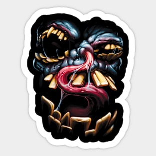 Monster Hungry Beast 3D scarry helloween Sticker